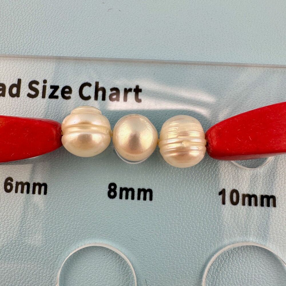 Vintage Red Stone Genuine Pearl Necklace Flapper 64" Knotted Statement Heavy - Picture 4 of 15